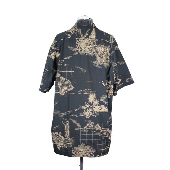 Howie‎ men's vintage button front short sleeve Hawaiian Islands Hawaiian shirt L - Picture 3 of 9